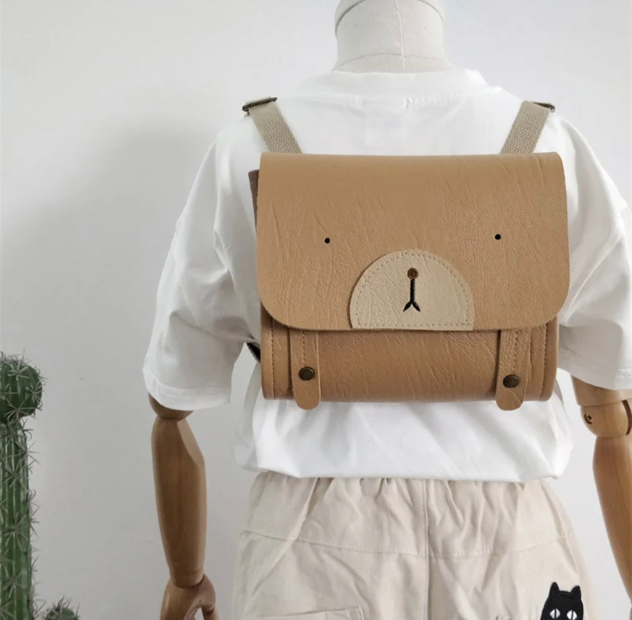 Squarish Leather Backpack